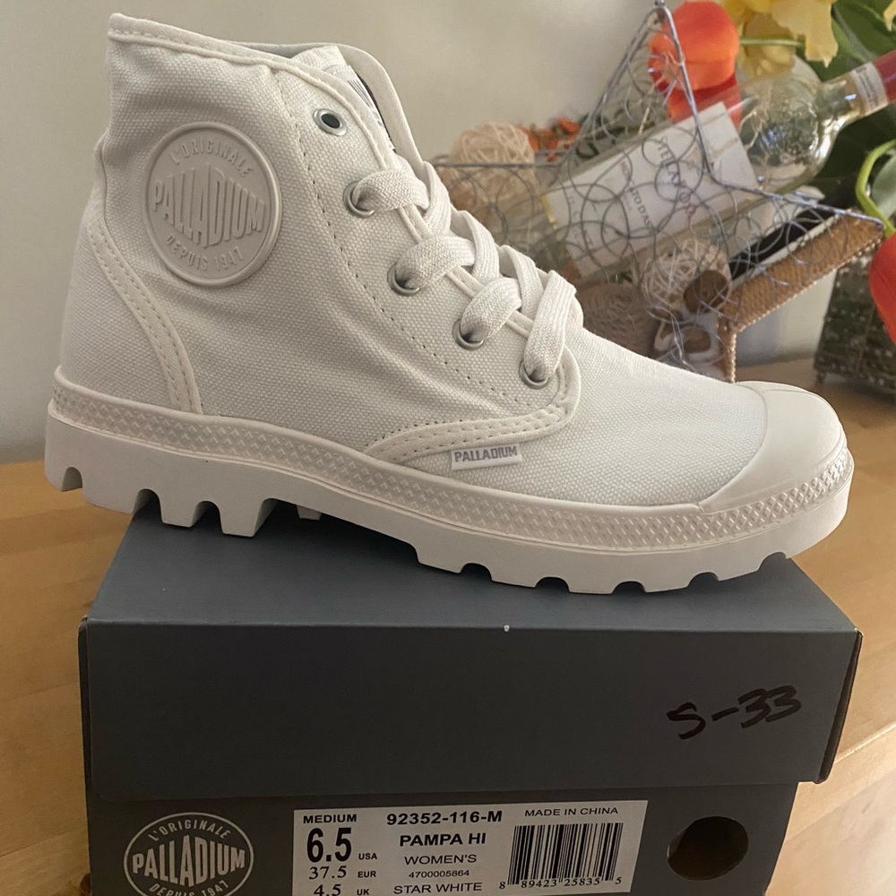 Palladium Kids White High-Top Sneakers